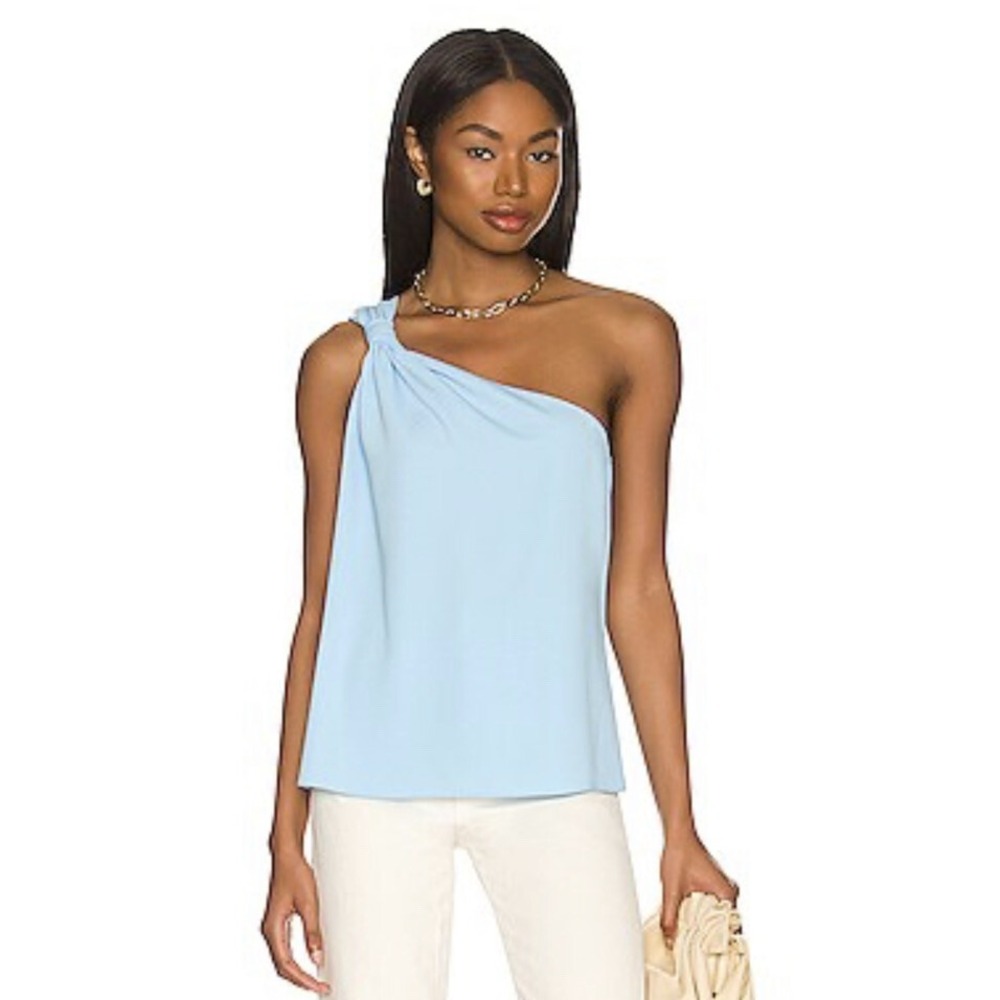Amanda Uprichard • Pauline Top Blue Knot • SZ S • Retail $256 One Shoulder